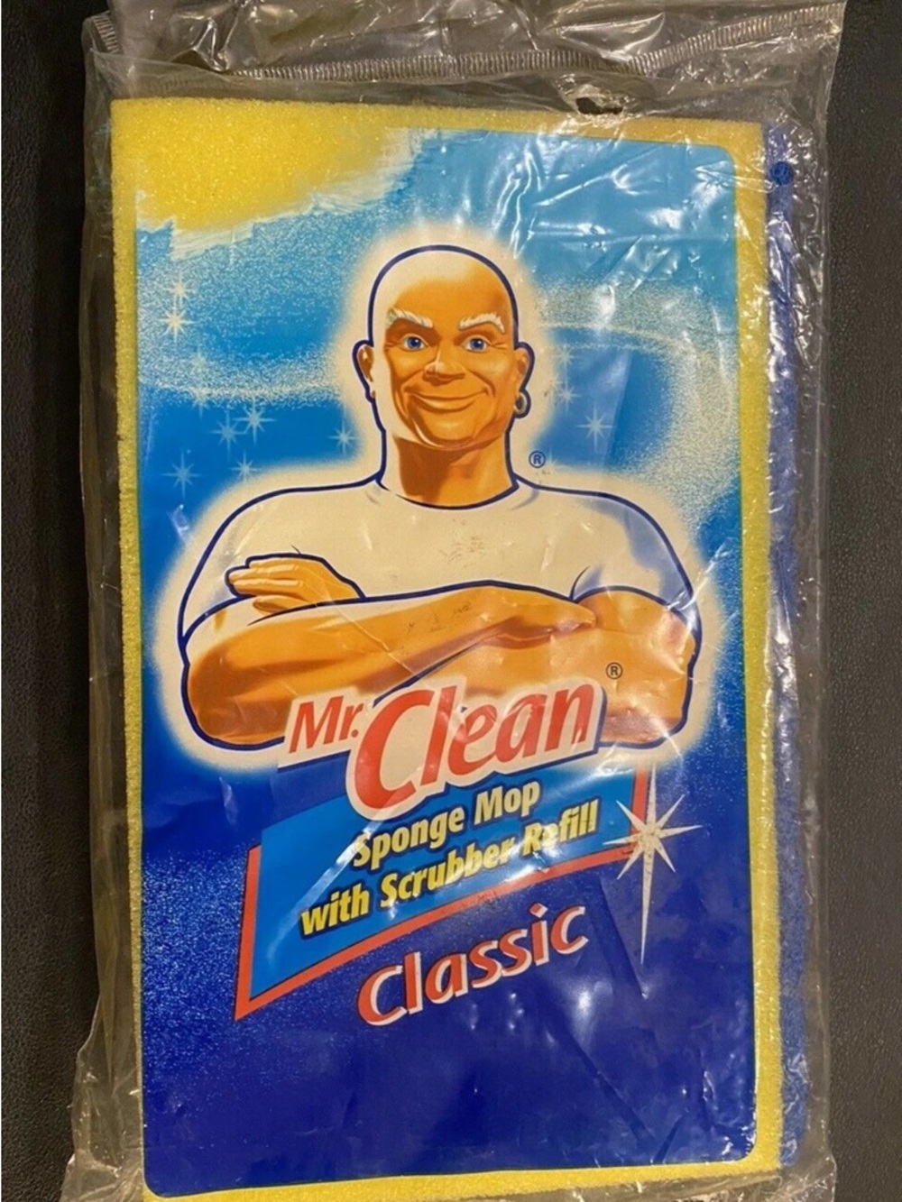 Mr Clean Classic Sponge Mop Replacement Refill with Scrubber Refill NEW